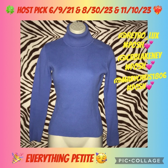 Style & co Petite Blue turtle 🐢 neck - Picture 1 of 6